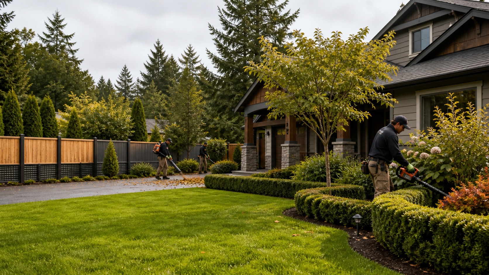 A well-maintained Washington County lawn, home, and fence